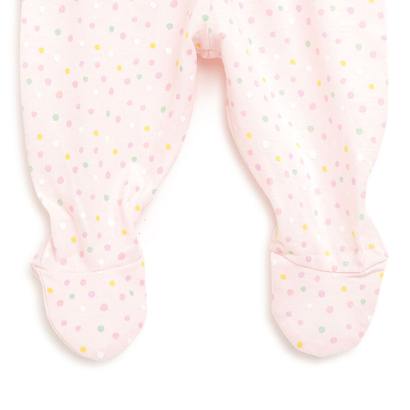 Infant Light Pink Printed 2 Pc Set Baby Smock with Leggings image number null